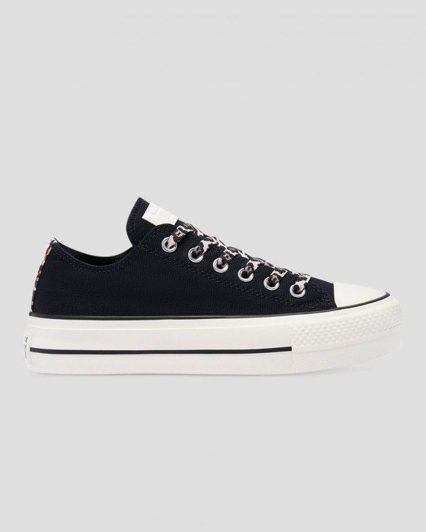 Converse Chuck Taylor Lift Archive Print Low Top Sort Sko Danmark - Converse Platform Sneakers Dame